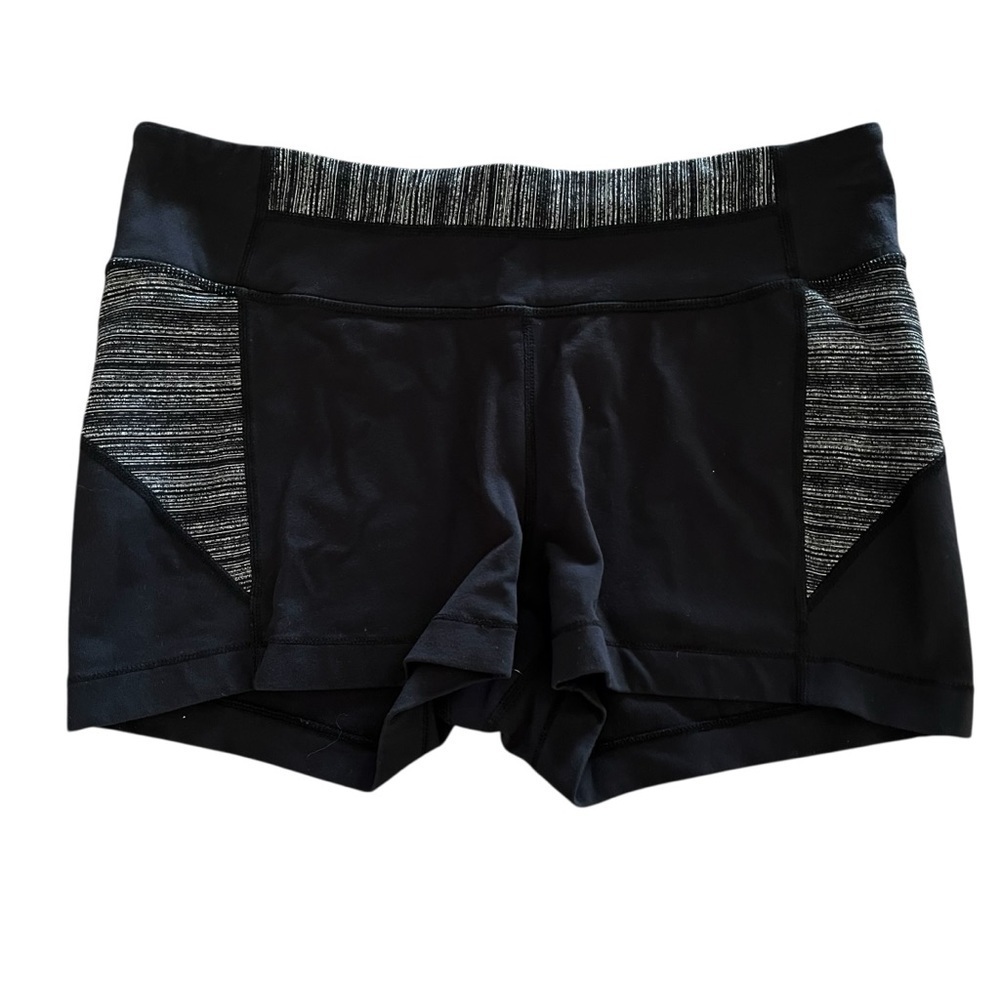 Athleta Women’s Large Gym Shorts Black Stretchy Nylon and Spandex